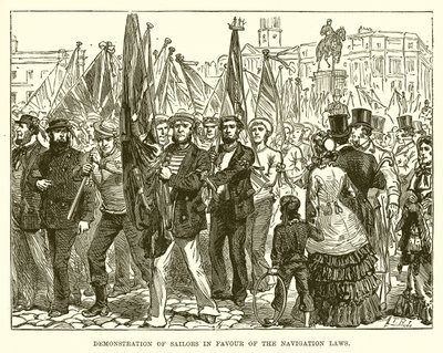 Démonstration de marins en faveur des lois de navigation - English School