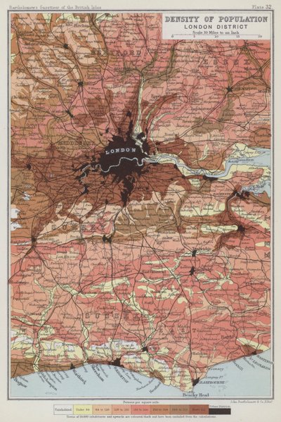 Densité de population, district de Londres - English School