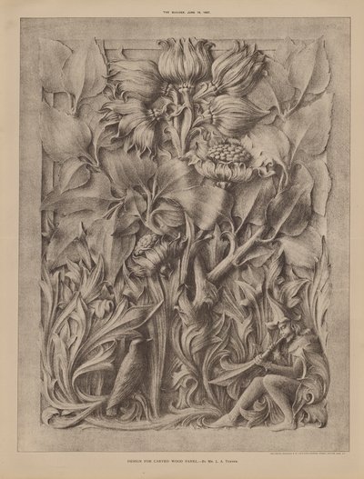 Conception pour un panneau en bois sculpté - English School