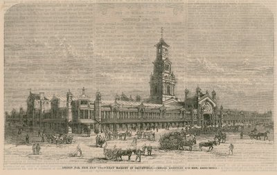 Conception du nouveau marché de viande morte à Smithfield - English School