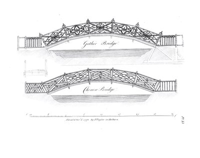 Dessins pour des ponts de jardin, publié en 1773 - English School