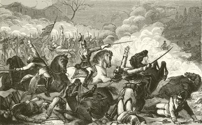 Destruction des cuirassiers du comte de Bismarck par la mitrailleuse - English School