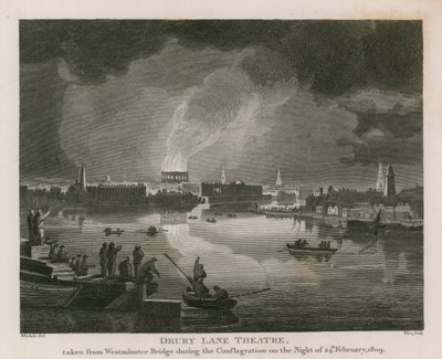 Destruction du théâtre de Drury Lane, 24 février 1809 - English School
