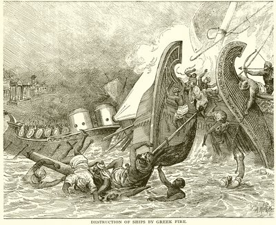 Destruction de navires par le feu grégeois - English School