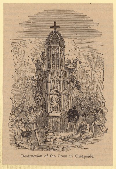 Destruction de la croix à Cheapside - English School