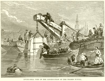 Cloche de plongée utilisée pour la construction du tunnel de la Tamise - English School