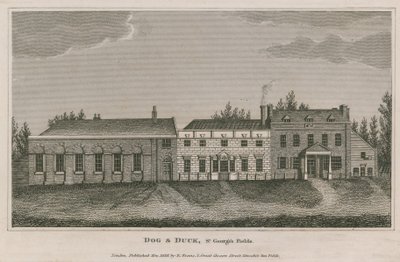 Chien et canard, St Georges Fields, Lambeth - English School