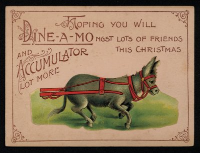 Âne et message de Noël, carte de vœux - English School