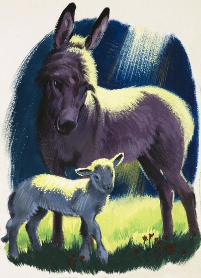 Âne et agneau - English School