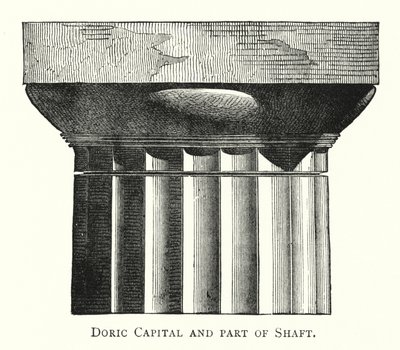 Chapiteau dorique et partie de fût (gravure) - English School