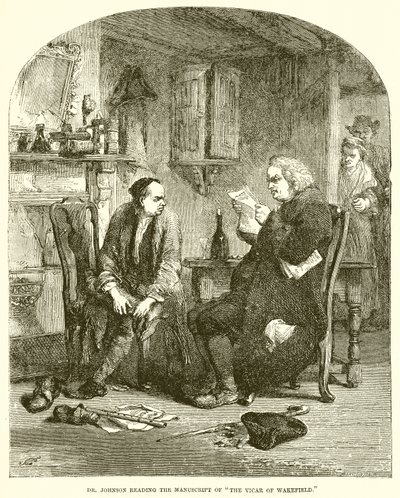 Dr. Johnson lisant le manuscrit de The Vicar of Wakefield - English School