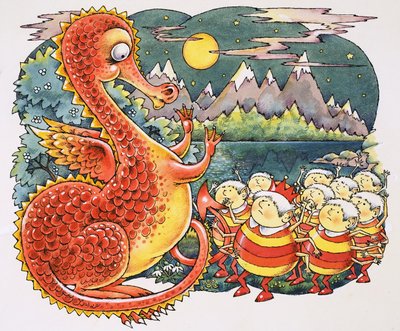 Dragon approché par des créatures extraterrestres - English School