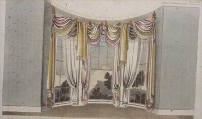 Draperies pour fenêtres circulaires, planche 108 de Ackermann