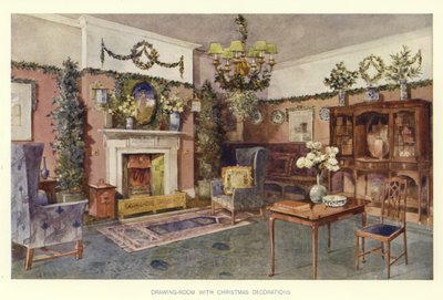Salon avec décorations de Noël - English School