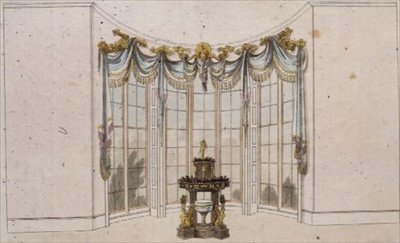 Rideau de fenêtre de salon et jardinière, planche 101 de l