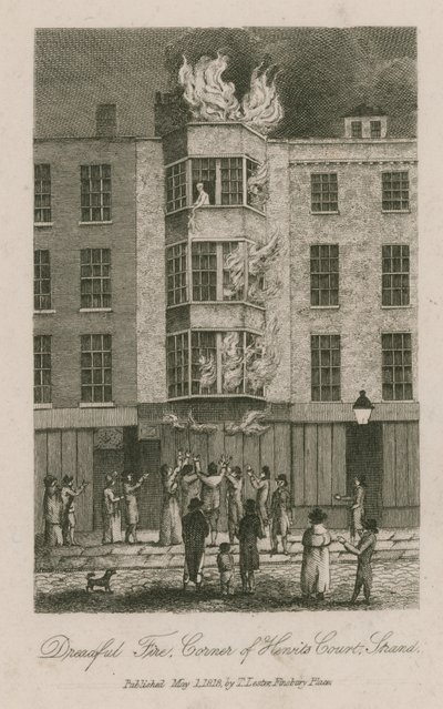 Terrible incendie, coin de Henrits Court, Strand - English School