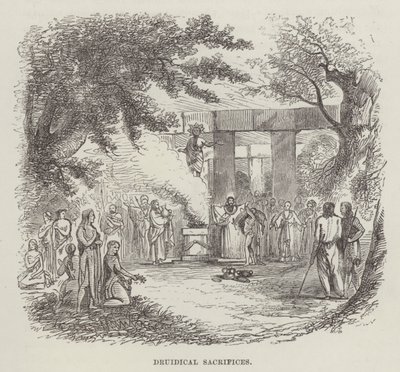 Sacrifices druidiques (gravure) - English School