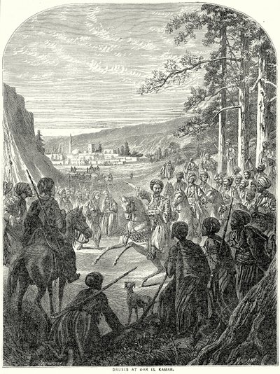 Druses à Dar El Kamar (gravure) - English School