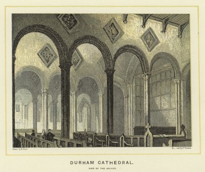 Cathédrale de Durham, vue de la Galilée - English School