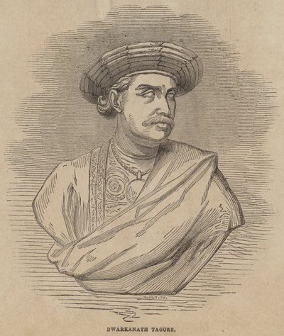 Dwarkanath Tagore (gravure) - English School