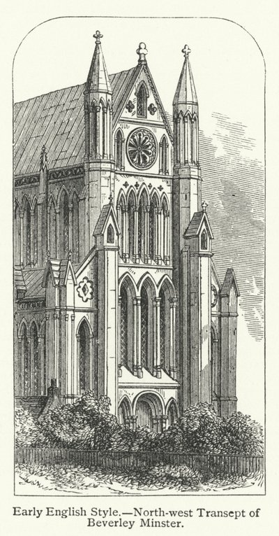 Style anglais précoce, transept nord-ouest de la cathédrale de Beverley (gravure) - English School