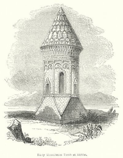 Tombe musulmane primitive à Akhlat (gravure) - English School