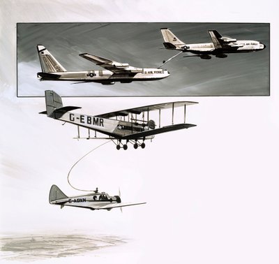 Ravitaillement en vol précoce pour un Handley Page W10 - English School