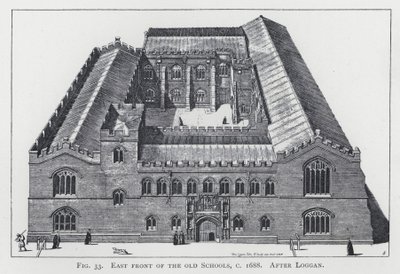 Façade est des anciennes écoles, vers 1688, d