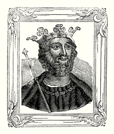 Édouard II est né en 1284, couronné en 1308, et assassiné en 1328 (gravure) - English School