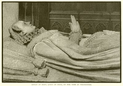 Effigie de Marie, reine des Écossais, sur sa tombe à Westminster - English School