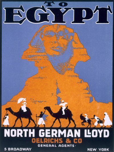 Égypte, affiche publicitaire pour Norddeutscher Lloyd - English School