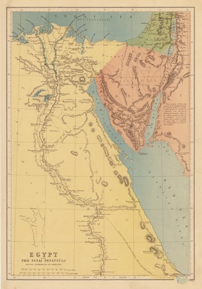 Égypte avec la péninsule du Sinaï et les voyages des Israélites - English School