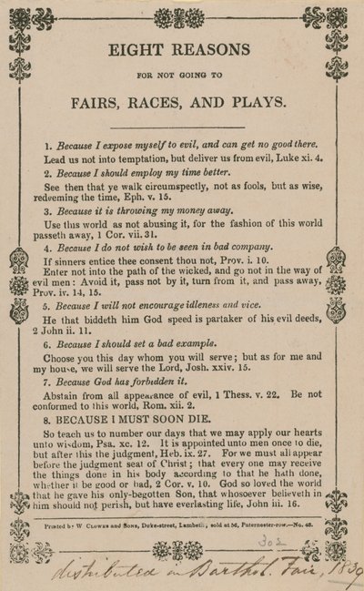 Huit raisons de ne pas aller aux foires, courses et pièces de théâtre - English School