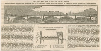 Élévation et plan du nouveau pont de Londres - English School
