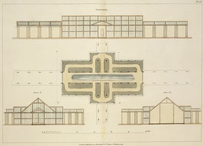 Élévations et plan au sol d