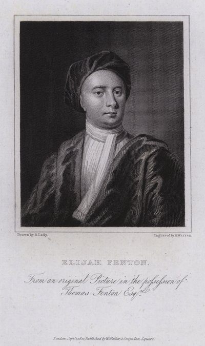 Elijah Fenton, poète, biographe et traducteur anglais - English School