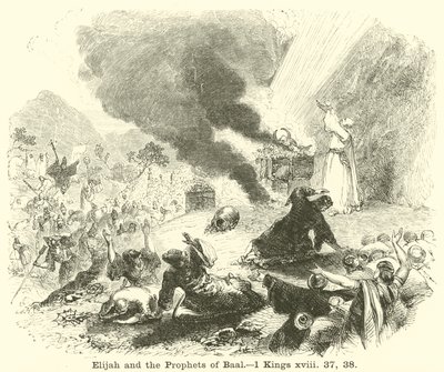 Élie et les prophètes de Baal, 1 Rois, xviii, 37, 38 - English School
