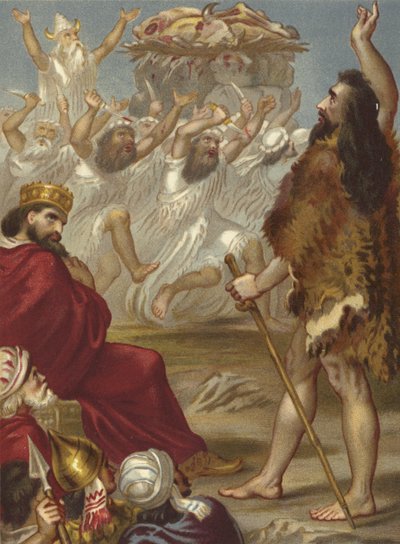 Élie et les prêtres de Baal sur le mont Carmel - English School