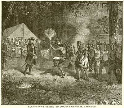 Elkswatawa essayant de conjurer le général Harrison - English School