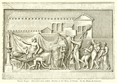 Repas élyséen (Bas-relief souvent appelé : Bacchus chez Icarius. Au Musée du Louvre) - English School