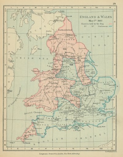 Angleterre et Pays de Galles (lithographie couleur) - English School