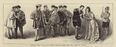 Opéra anglais au théâtre St James, scène de "La Rose de Castille" (gravure) - English School