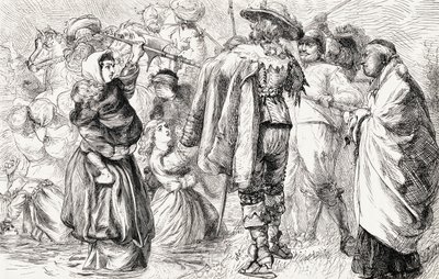 Protestants anglais noyés par des catholiques irlandais pendant la rébellion irlandaise de 1641, vers 1865 - English School