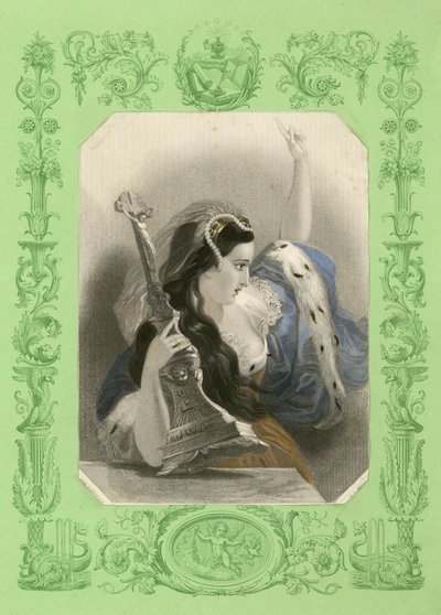 Femme enragée, sur le point de jeter un crucifix - English School