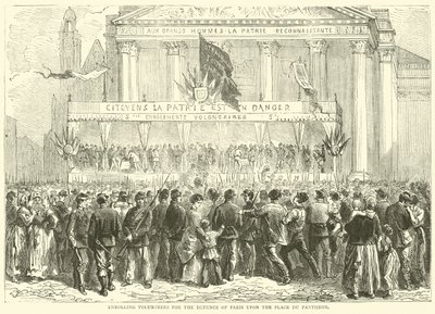Enrôlement de volontaires pour la défense de Paris sur la Place du Panthéon - English School