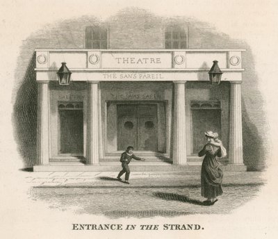 Entrée sur The Strand du Théâtre Sans Pareil (Théâtre Adelphi), Londres - English School