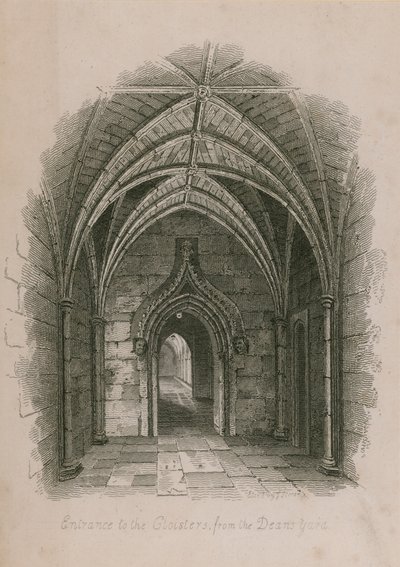 Entrée des cloîtres depuis le Deans Yard, Abbaye de Westminster, Londres - English School