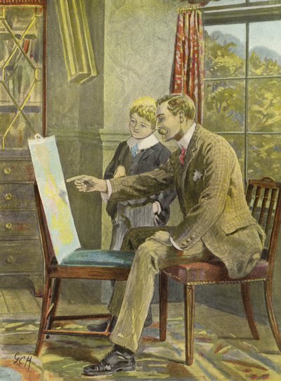Eric et son père discutant d