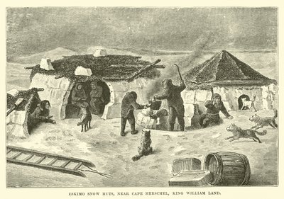 Igloos esquimaux, près du cap Herschel, Terre du Roi Guillaume - English School