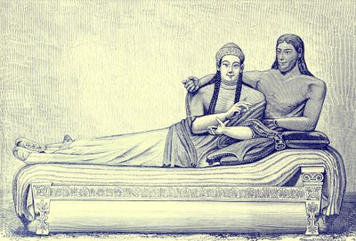 Tombe étrusque, illustration de History of Rome par Victor Duruy, publiée en 1884 - English School